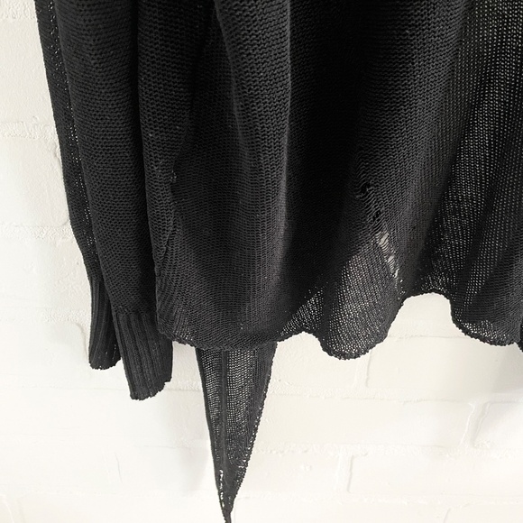 Eileen Fisher Open knit cardigan Linen blend beachy lightweight Black Sz 2X - Picture 10 of 13